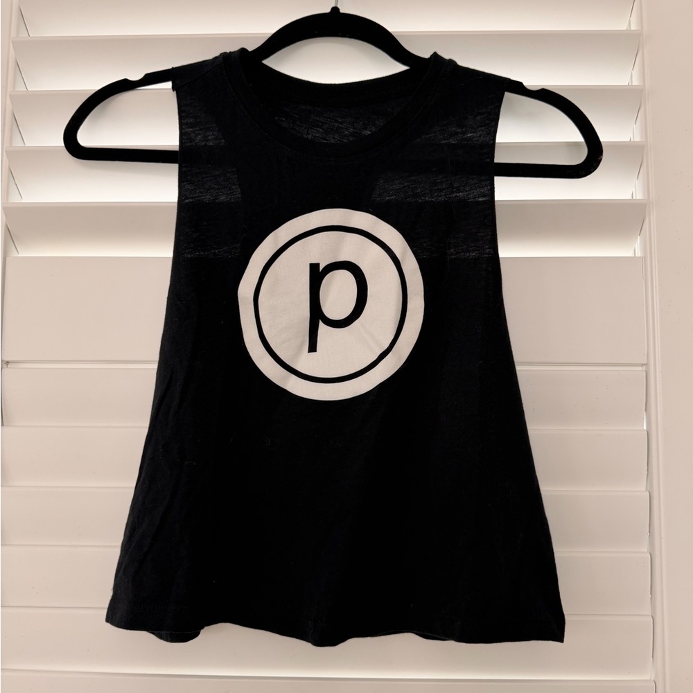 Pure Barre Black Sleeveless Top with White Emblem